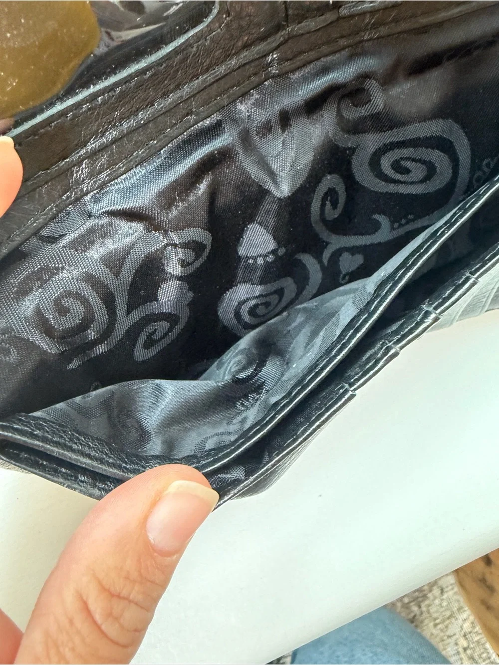 BRIGHTON Pretty Tough Collection WALLET leather, studded organizer wallet black